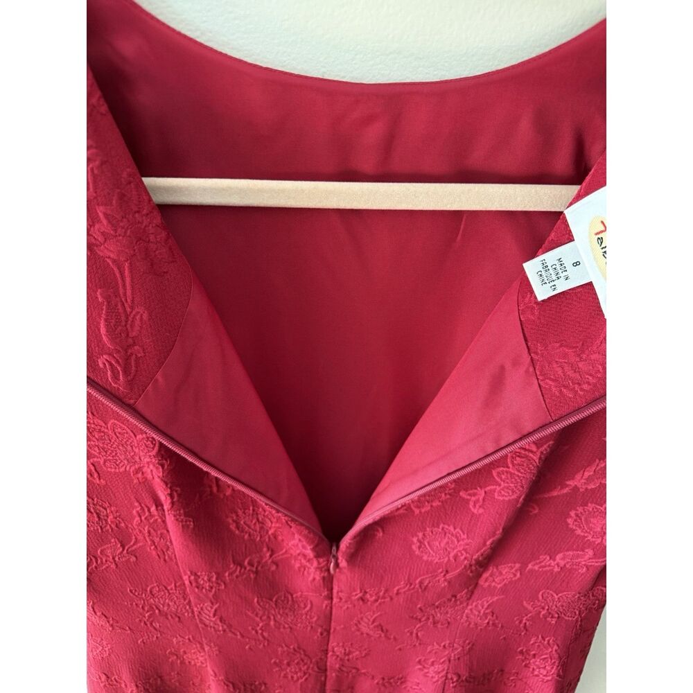 Talbots Red Silk Brocade Dress Size 8: Fully Lined With Zipper - Picture 6 of 7